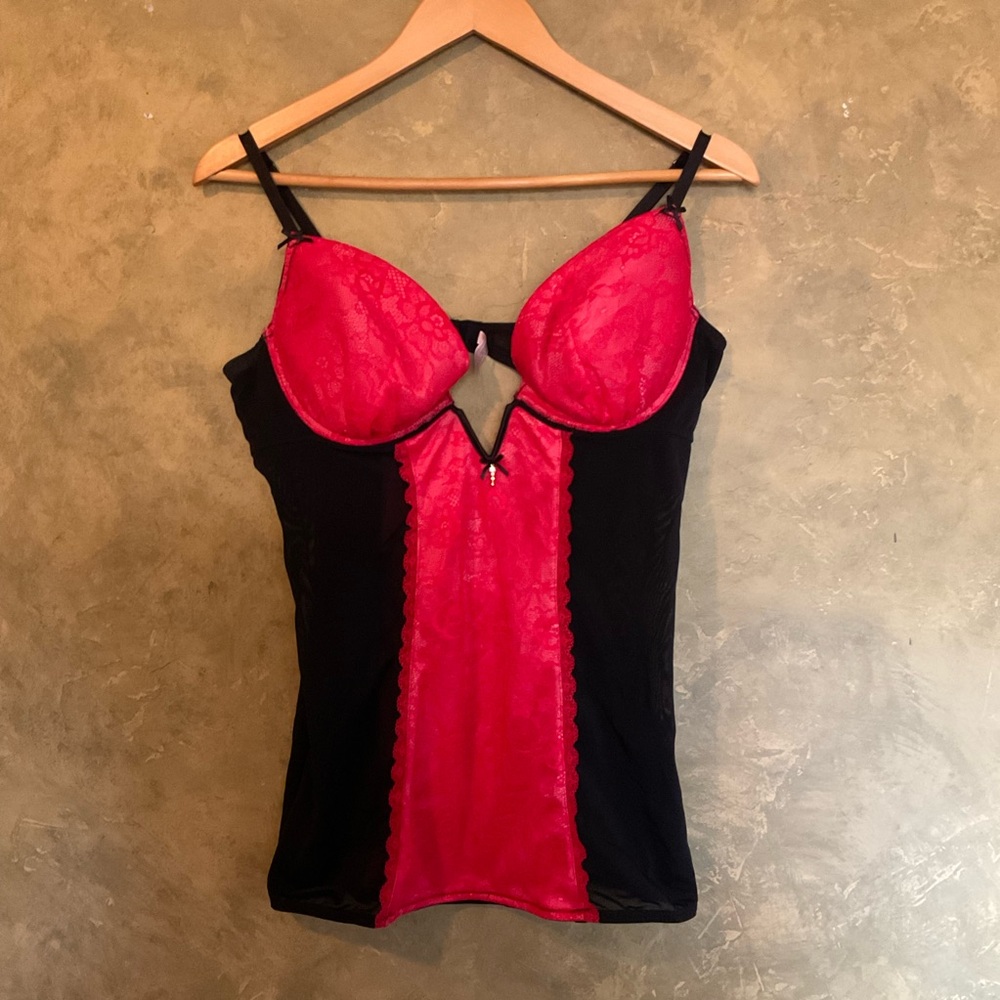 La Vie En Rose Lace and Micromesh Underwire Bra Camisole Tunic Lingerie